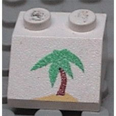 Part 3039pb022 White Slope 45 2 x 2 with Palm Tree Pattern Part 3039pb022 White Slope 45 2 x 2 with Palm Tree Pattern